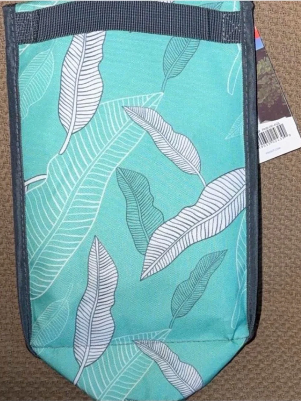 Pack it Teal Leaf Pattern Insulated freeze it cooler bag